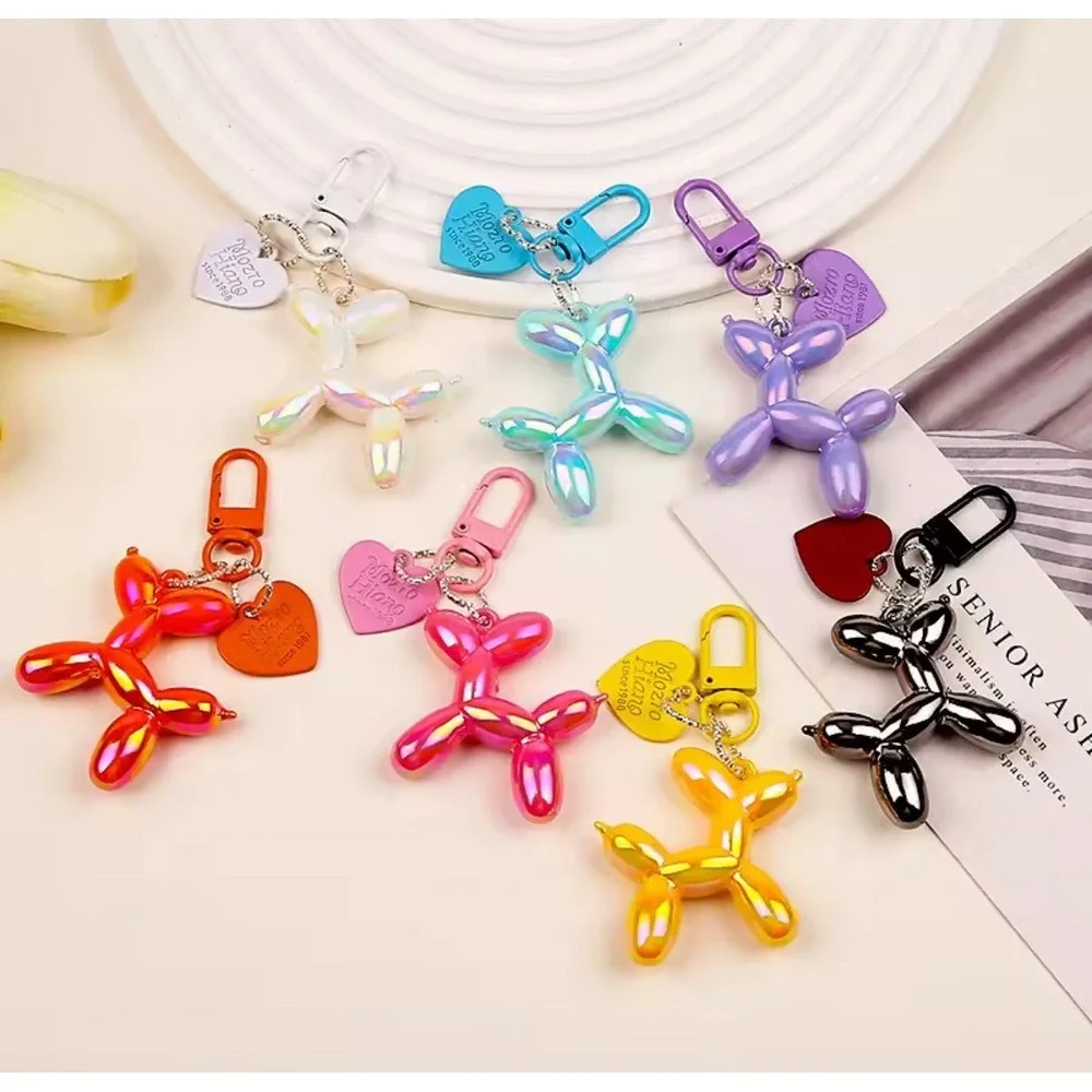 NEW Iridescent‎ Purple Balloon Dog Keychain Purse Charm Y2K
